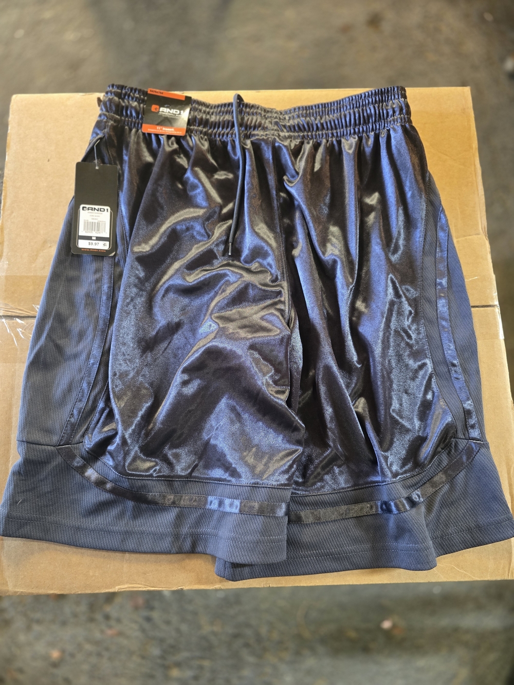 2 Pairs AND1 Black Athletic Shorts with Drawstring - Picture 2 of 10